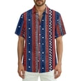 thumbnail image 2 of Hogleaql Men's 250 Anniversary Usa Shirts 4th Of July American Flag Print Short Sleeve Patriotic Shirts Collared Button Trendy Summer Beach Casual Outfits Red XL, 2 of 6