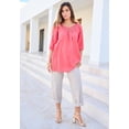 thumbnail image 2 of Roaman's Women's Plus Size Lace Trim Popover Blouse, 2 of 2
