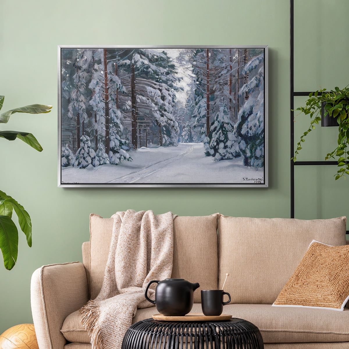 Vintage Landscape-CCLXVII By Wexford Home Framed in Silver Wood Gallery Wrapped Canvas 25 in. x 37 in.