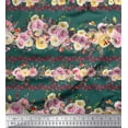 thumbnail image 2 of Soimoi Green Poly Georgette Fabric Floral Panel Print Fabric by Yard 42 Inch Wide, 2 of 3