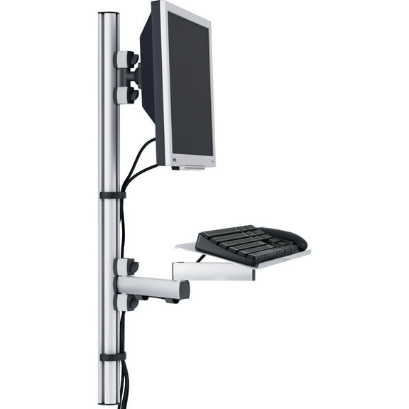 Novus Wall Station Set, Includes a TSS Monitor Arm and Keyboard Holder, Adjustable, Cable Guide, Wall Mount