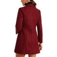 thumbnail image 3 of INSPIRE CHIC Women's Notched Lapel Outerwear Winter Coat XL Deep Red, 3 of 6
