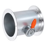 8 Inch Duct Backdraft Damper, Manual Adjustment Airflow Volume Damper with Both End Flange for Vents Fans Extractors Range Hoods Heating Systems