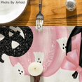 thumbnail image 5 of Camino de mesa de Halloween con diseño de calabaza y murciélago, color rosa, para decoración de mesa de comedor, cocina, interior y exterior, para fiestas, 33 x 183 cm, 5 of 5