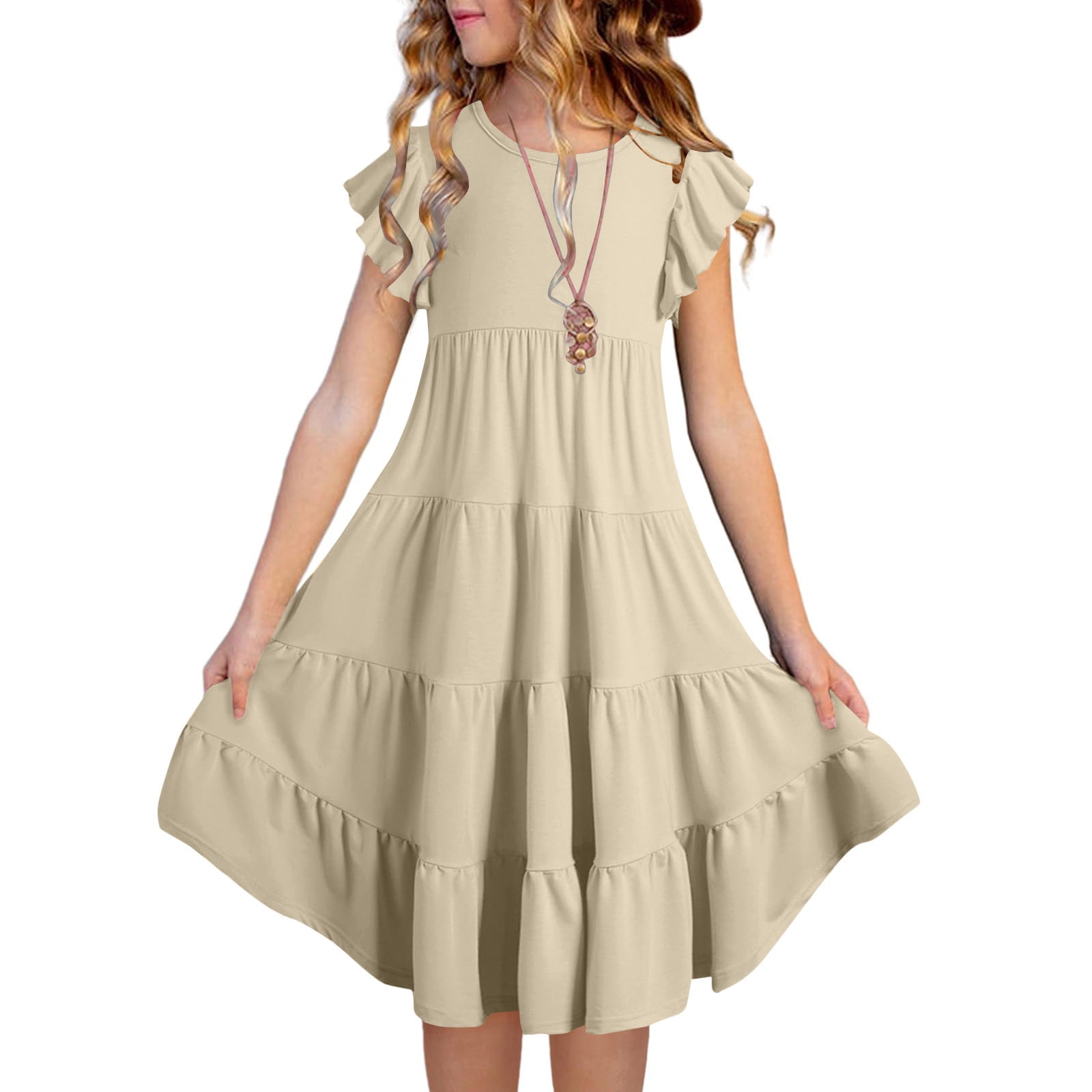 Girls khaki dress hotsell