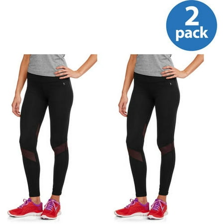 Danskin Clothes - Danskin Now Womens Premium Nylon Performance Ankle Tight with Mesh Insets 2pk Value Bundle