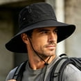 thumbnail image 5 of Sun Hat for Men,UPF50+ Wide Brim Boonie Hat Sun Hat Foldable Mesh Lined Fishing Hat for Sai Hiking Beach Garden Black, 5 of 6