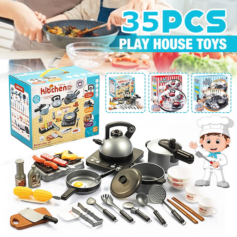 Kids Kitchen Playsets Fun Learning Toys Pretend Play Birthday Christmas Gift New 