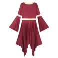 thumbnail image 6 of DPOIS Womens Liturgical Praise Dance Dress Church Worship Dancewear Burgundy M, 6 of 7