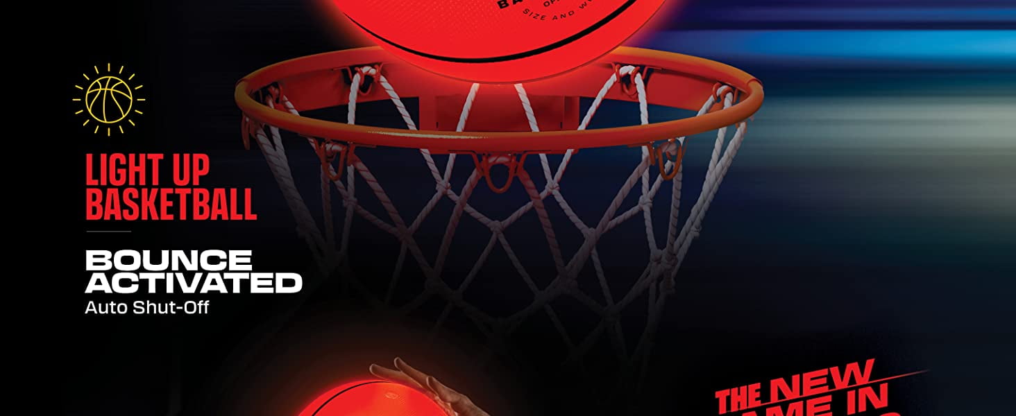 FlashCatch Light Up Basketball - Glow in the Dark Basketball - NO 7 - Sports Gifts For Boys & Girls 8-12+ Year Old - Kids & Teens Gift Ideas - Cool Boy Toys Glowing Ball Night Activity