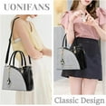 thumbnail image 6 of Tote Bag for Womens Soft Faux Leather Casual Lattice Shoulder Bags Ladies Big Capacity Handbag, 6 of 7