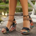 thumbnail image 3 of Mostsola High Heel Sandals for Women Platform Wedges Retro Print Open Toe Ankle Strap Heels Pumps, 3 of 9