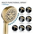 thumbnail image 3 of BLACK+DECKER High Pressure Handheld Shower Head with 9 Spray Settings and Stainless Steel Hose, Gold, 3 of 7