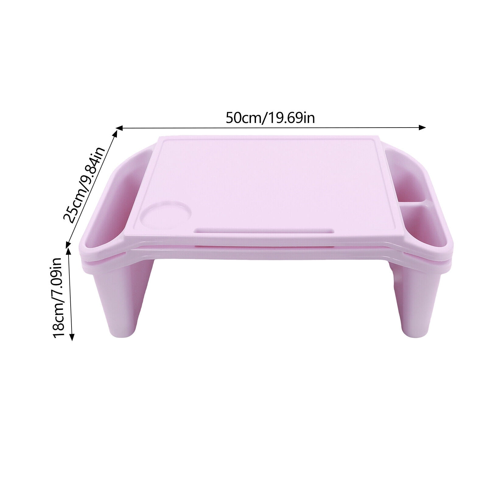 PEAKORA6 Pcs PP Kids Lap Desk Tray Plastic Breakfast Laptop Trays with Side Slots Kit
