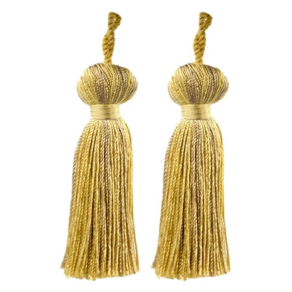 3" (7.5cm) Small Bell Tassel | Craft Tassel # BT3,, Honey Gold #PR07 (Light Gold, Yellow Gold, Light Beige) Set of 2
