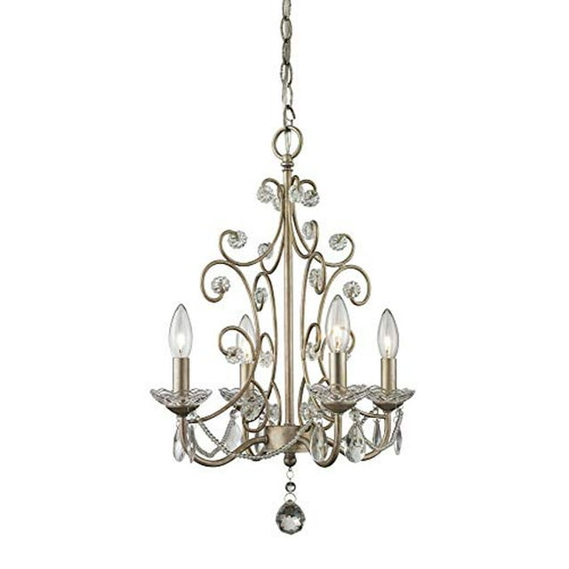Z-Lite 420AS 4-Light Mini Chandelier, Clear Crystal