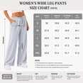 thumbnail image 5 of Wide Leg Corduroy Pants for Women Casual Lounge Drawstring Elastic Waist Work Pants with Pockets, 5 of 7