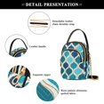 thumbnail image 4 of FORMRS Crossbody Bag for Women Quilted Travel Shoulder Cell Phone Purse with Chain Strap Handbag, Blue Geometric Pattern, 4 of 7