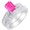 Pink Sapphire, variant on 1 Carat Emerald LAB GROWN Emerald and LAB GROWN Diamond Wedding Bridal Set (0.5ct Center, AAAA Heirloom Quality) RISV24W3AM 14K White Gold