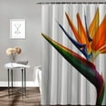 thumbnail image 2 of Orinice  Flower Shower Curtain,Strelitzia Tropical Paradise Orange Arrows Bird Bloom Botanical Shower Curtains for Bathroom with 12 Hooks 69x72, 2 of 7