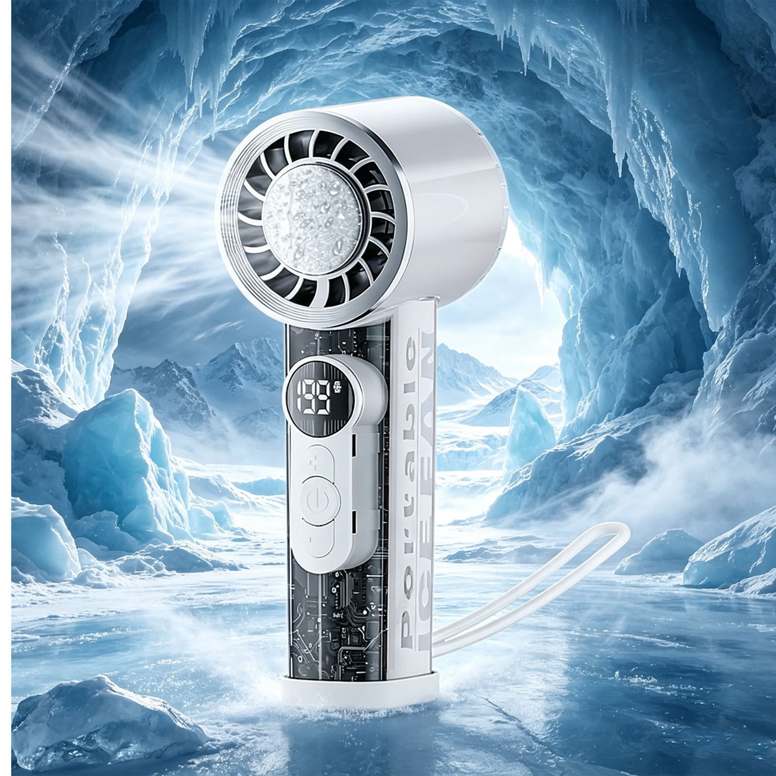 Desktop Air Cooler Fan With Spray Mist Cooling System 6 Speed Digital Display Oscillating Fan Ice Cooling Large Water Tank Strong Wind Rapid Cooling Relief, For Home Office Bedroom Summer Use