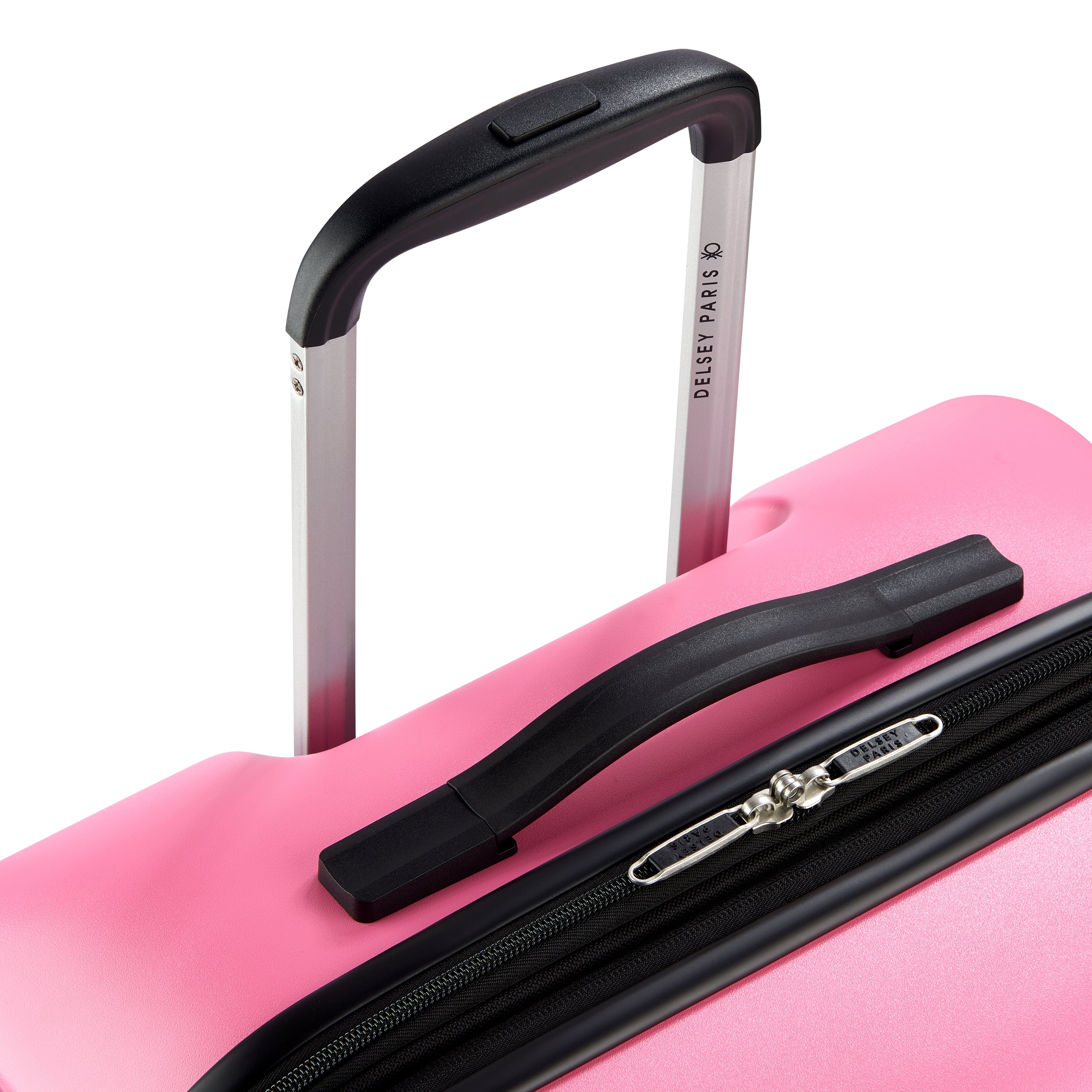 United Colors of Benetton x Delsey Paris, Ribbed Hardside 20" Expandable Carry-on Spinner Luggage, Light Pink
