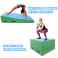 thumbnail image 2 of Gymnastics Wedge Mats 60" X 30" X 14" Folding for Home Use | Incline Mat Cheese Wedge With Zip Fastener, Waterproof Vinyl Cover, EPE Foam for Exercise, Tumbling, Yoga, Pilates, Blue Green, 2 of 7