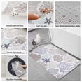 thumbnail image 6 of Gray Shell Coral Bath Mat 3 Piece Bathroom Rug Set, Coastal Summer Beach Nautical Ocean Non Slip Bath Rug Contour Mat and Toilet Lid Cover, Absorbent Shower Mats Soft Bath Rugs and Mats Sets, 6 of 8