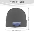 thumbnail image 3 of LNWH Knitted Acrylic Hat, Nature Dusk Landscape Pattern Winter Beanie Hat for Cold Weather, Deep Heather, 3 of 8