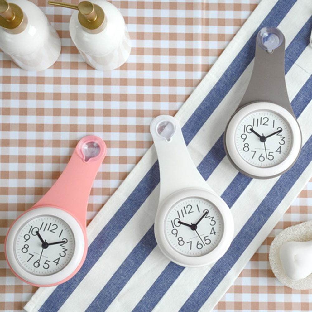 Waterproof Bathroom Wall Clock Digital Silent Shower Clock Small Decorative Clock Easy to Read Easy to Hang Battery Powered