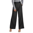 thumbnail image 2 of TANBOM Women's Striped Commuter Casual Suit Pants Straight-Leg Loose Black S, 2 of 4