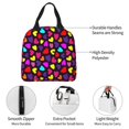 thumbnail image 3 of KLL Colorful Hearts Print Insulated Lunch Bag Women, Reusable Cute Tote Lunch Box for Adult & Men, Leakproof Cooler Lunch Bags for Work Office Travel Picnic, 3 of 5
