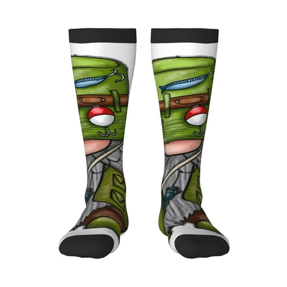 Balery Fishing Gnome Calcetines novedosos Calcetines deportivos Calcetines hasta la rodilla Calcetines de algodón Calcetines originales y geniales