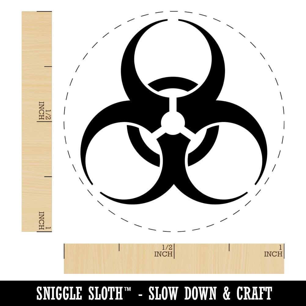 Biohazard Symbol Self-Inking Rubber Stamp Ink Stamper - Brown Ink - Medium 1 Inch