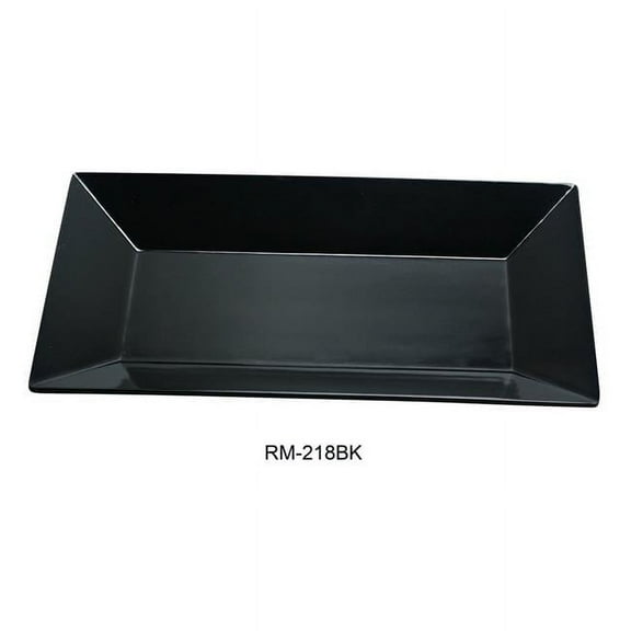 Yanco RM-218BK Rome Rectangular Plate, Black - Pack of 12