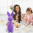 thumbnail image 5 of Easter Bunny Decor with Bow, 9.84"" Flocking Rabbit Tabletop Ornament for Easter Centerpieces, Cute Easter Rabbit Statue for Spring Home Office Table Decor, Party Supplies Gifts for Friends, 5 of 6