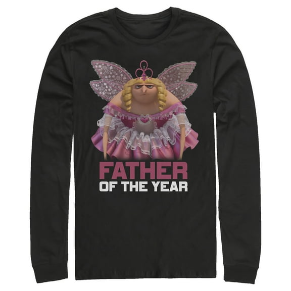 Men's Despicable Me Gru Father of the Year Long Sleeve Shirt Black Large