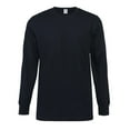 thumbnail image 3 of 2 Pack Men's Cotton T-Shirts with Ridded Cuff Crew Neck Long Sleeve Classic Fit Tee S-3XL Regular Big & Tall Breathable Casual Menswear Top Streetwear, 3 of 3