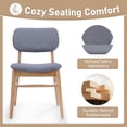 thumbnail image 6 of GZXS Mid-Century Modern Dining Chairs Set of 2, Gray Upholstered Fabric Side Chairs with Natural Rubberwood Legs, 300 lbs Weight Capacity, for Dining Room & Living Room, 6 of 10