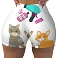 thumbnail image 2 of Gukieu Pet Care Grooming Print Women's Sports Shorts, Elastic Waist High Stretch Running Yoga Gym Sweatpants-Small, 2 of 8