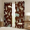 thumbnail image 2 of Homewish Safari Wolf Bear Curtains Pack of 2 (42x84 Each),Cute Rabbit Silhouette Curtains Blackout,Brown White Bedroom Curtains For Boys Girl,Ultra Soft Home Decor, 2 of 6
