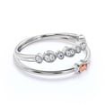 thumbnail image 2 of Minimalist 1.15 Carat Slim Oval Cut Morganite And Diamond Moissanite Fairy Engagement Ring, Dainty Wedding Ring in 925 Sterling Silver With 18k White Gold Plating, Festival Bridal Set, Matching Band, 2 of 3