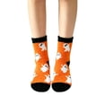 thumbnail image 4 of SAZBJOJN Socks for Women Men Halloween Cartoon Coral Fleece Mid Calf Socks Thick Warm Fuzzy Plush Slipper Socks for Indoor Sleep Halloween Party Home Wear One Size Orange, 4 of 4