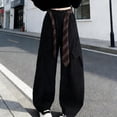 thumbnail image 2 of Casual Pants Teen Girl Lightweight Solid Color Button Loose Wide Leg Pants with Pockets Summer Clothes, 2 of 8