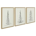 thumbnail image 2 of Sylvie Minimalist Evergreen Trees 18 in x 24 in Framed Painting Canvas Art Prints, by Kate and Laurel Set of 3, 2 of 6