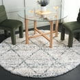 thumbnail image 2 of SAFAVIEH Fontana Darina Diamond Shag Area Rug, Green/Ivory, 6'7" x 6'7" Round, 2 of 7
