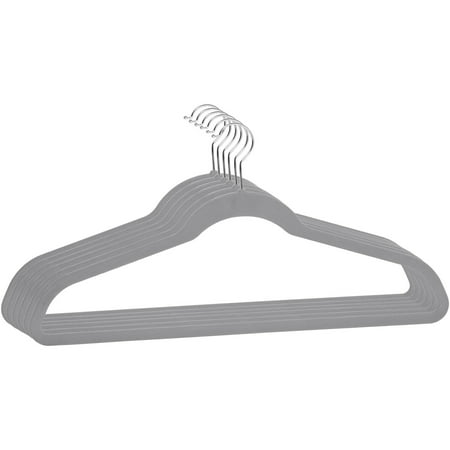 Simplify 21 In. Velvet Coat Hanger Extra Wide (Pack Of 6) (Dims: 21.2L x .2W x 10.9H