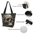 thumbnail image 4 of Pofeuu Vintage Pattern Flower Skull Print Women Fashion Shoulder Handbags Top Handle Satchel Bags Tote Shoulder Shopping Bag Stylish Canvas Tote Bag, 4 of 6