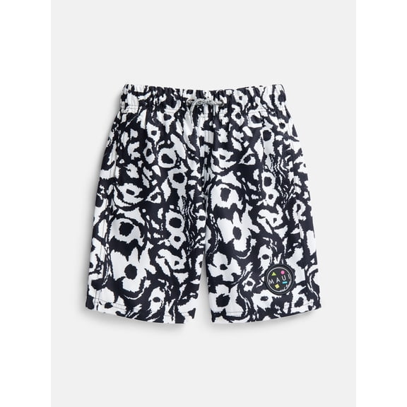 Maui and Sons Boy's Zipper Black Pool Shorts Quick Drying Swim Trunks Inspired by California Surf Culture & Designed for Everyday Comfort