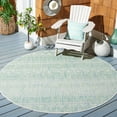 thumbnail image 2 of SAFAVIEH Courtyard Altan Geometric Indoor/Outdoor Area Rug, Ivory/Turquoise, 6'7" x 6'7" Round, 2 of 9